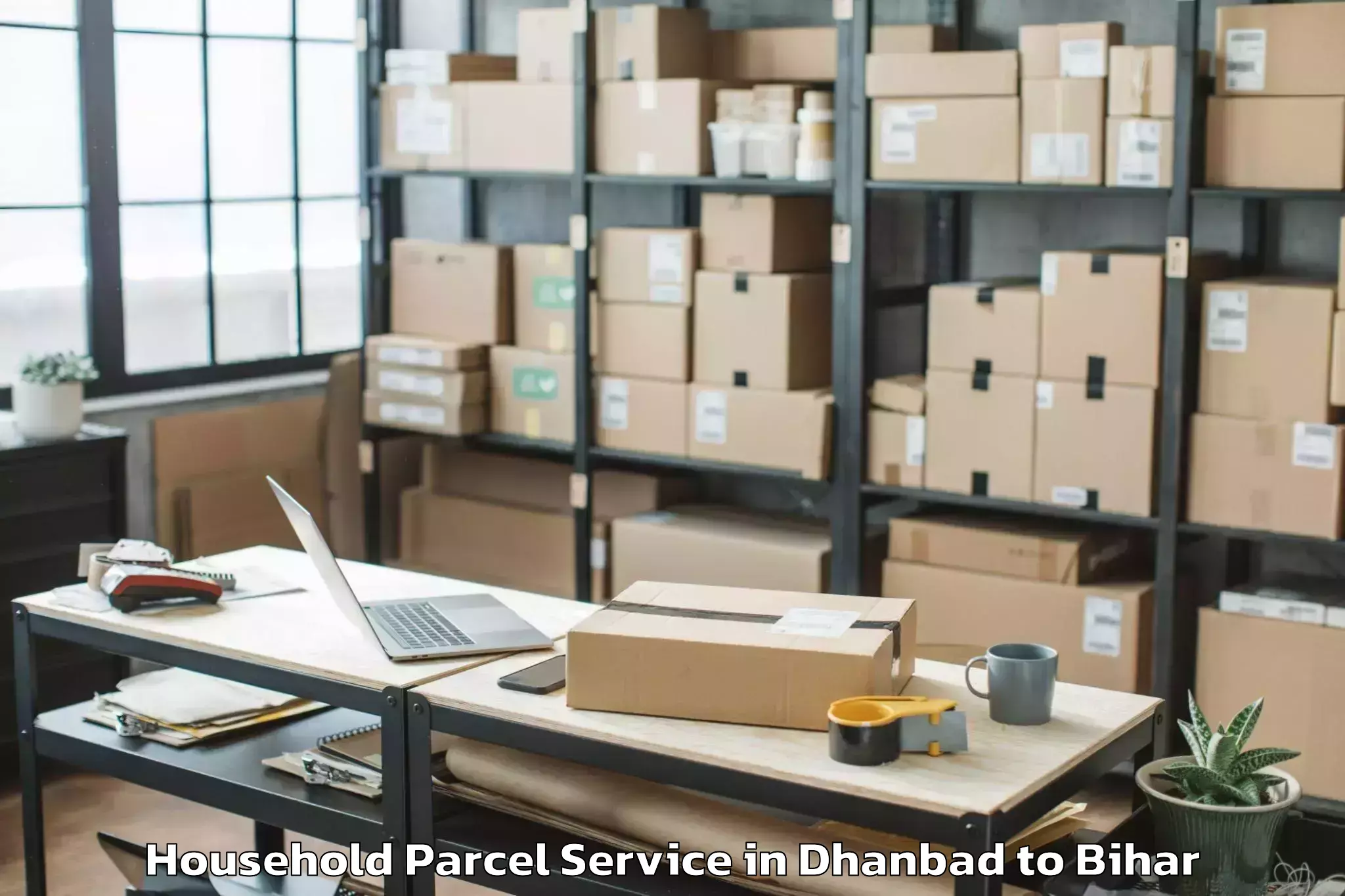 Reliable Dhanbad to Lauria Nandangarh Household Parcel